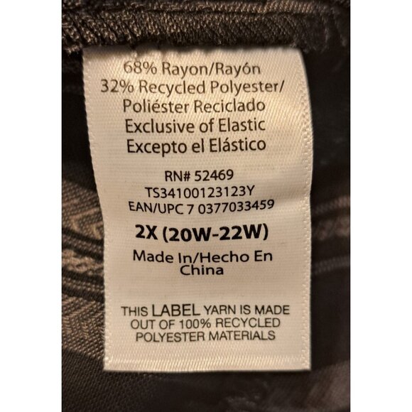 New 2X Black Gray Maxi Peasant Tiered Dress Slimming Modest Terra & Sky - Picture 7 of 8